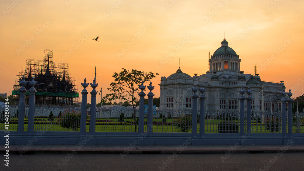 Ananta Samakhom Throne Hall at sunset, Bangkok