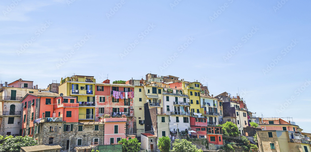Corniglia , typical and characteristic village of  the  National Park of  Cinque Terre.