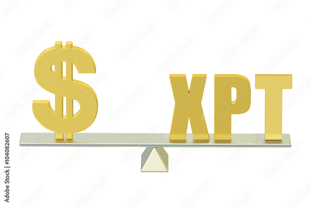 USA Dollar with XPT, balance concept USA Dollar with XPT, balance concept