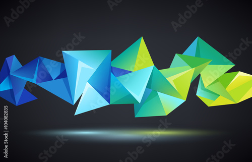 vector abstract crystal 3d faceted geometric origami rainbow background