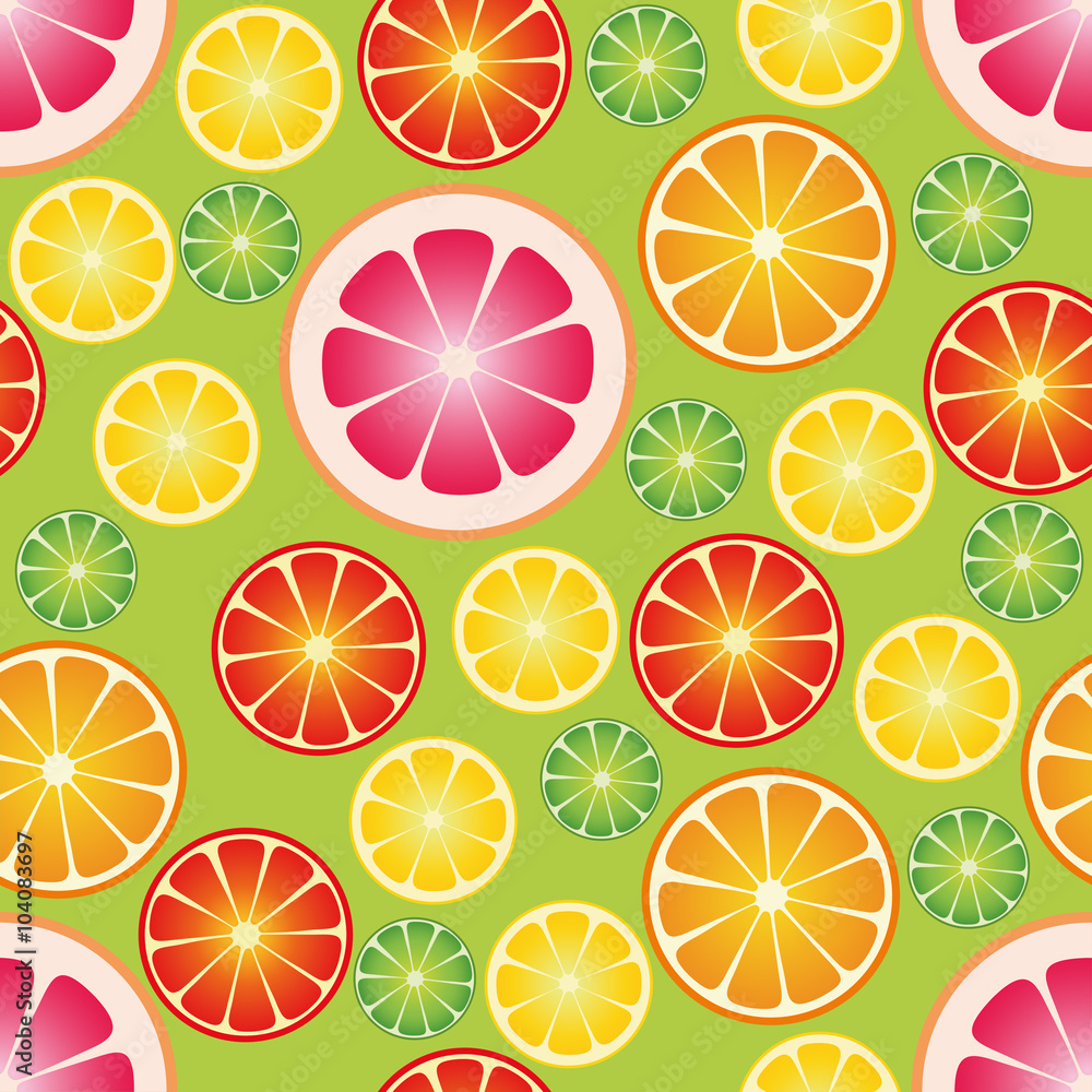Seamless wallpaper with citrus fruits. Vector illustration. Seamless wallpaper with citrus fruits. Vector illustration.
