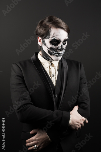 Evil day of the dead fancy dress man formal jacket © jamenpercy