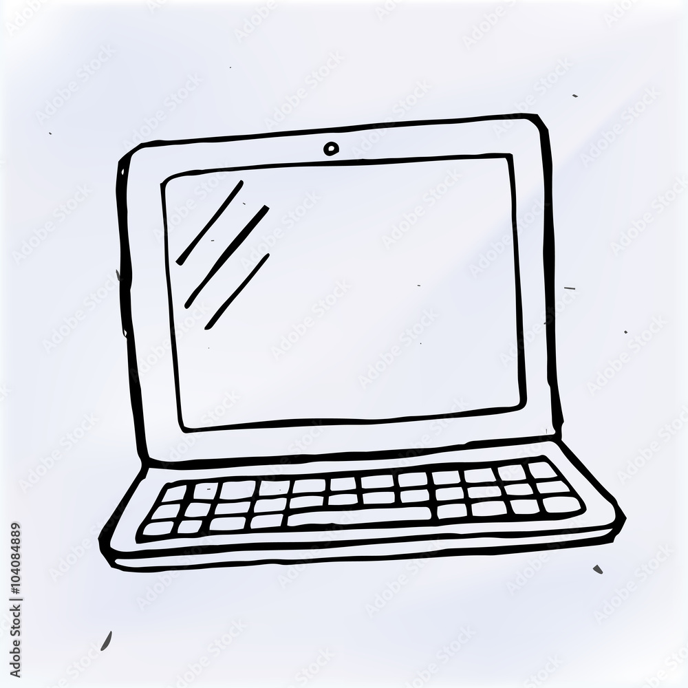 Line drawing business icon laptop computer - Stock Illustration [99468256]  - PIXTA