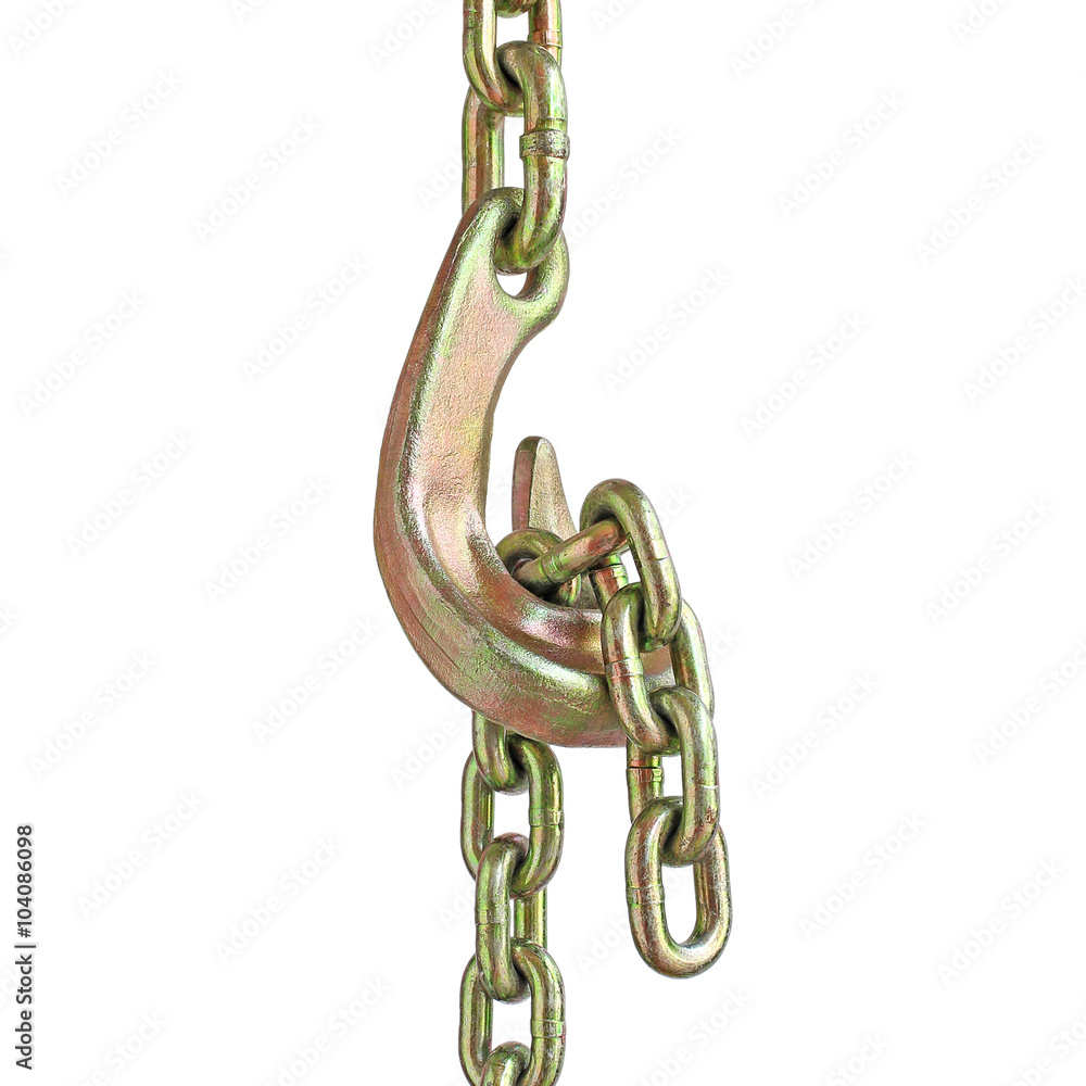 Obraz premium Grab Hook Chain isolated on white background