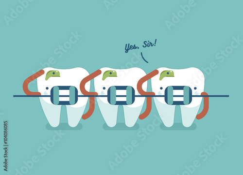 Braces teeth of dental healthcare ,Soldier of dental concept