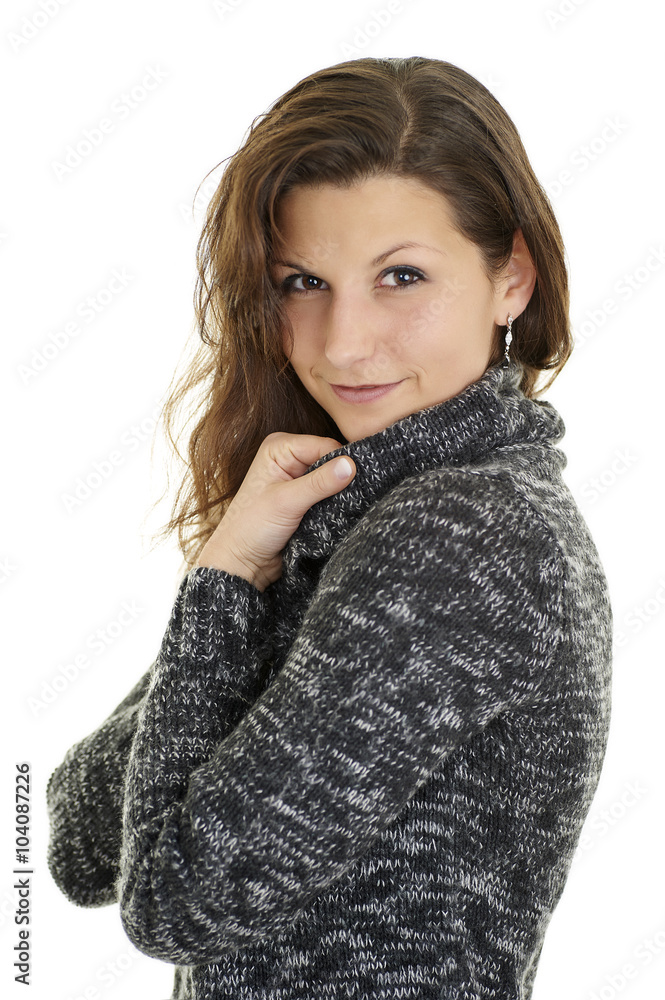 Portrait einer jungen dunkelhaarigen Frau Portrait einer jungen dunkelhaarigen Frau