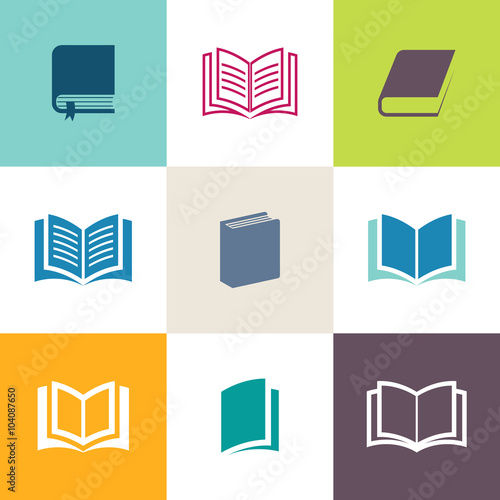 Vector book icons collection