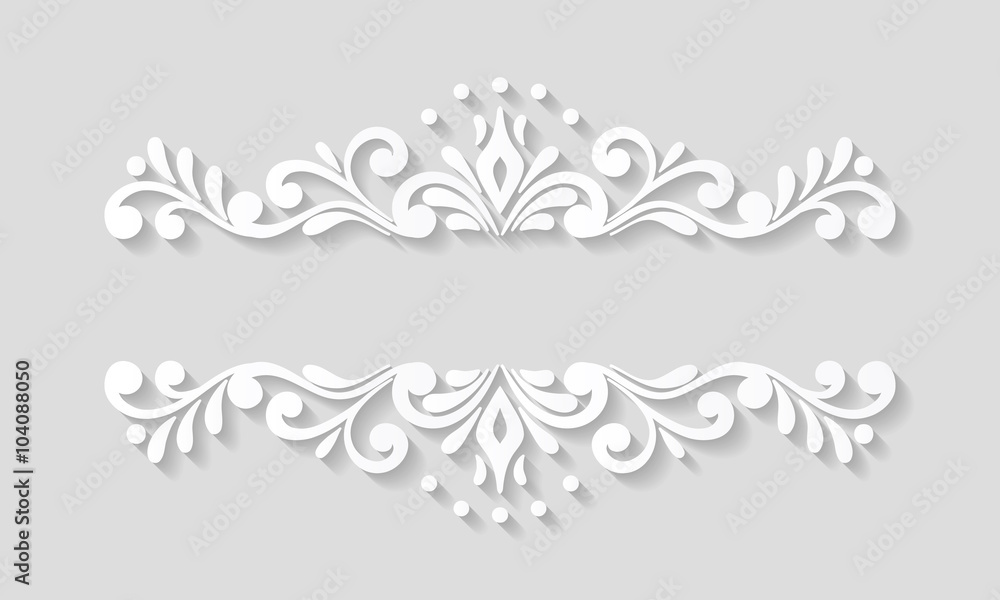 Elegant paper retro floral border. Elegant paper retro floral border.