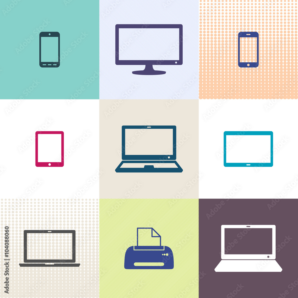 Vector digital device icons collection Vector digital device icons collection