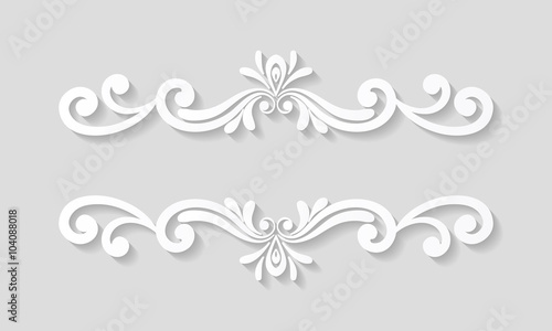 Elegant paper retro floral border.