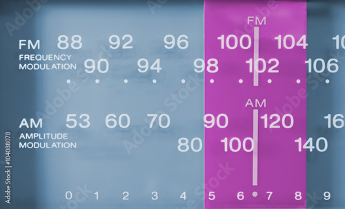 Billede på lærred Closeup on a Radio FM-AM Tuner