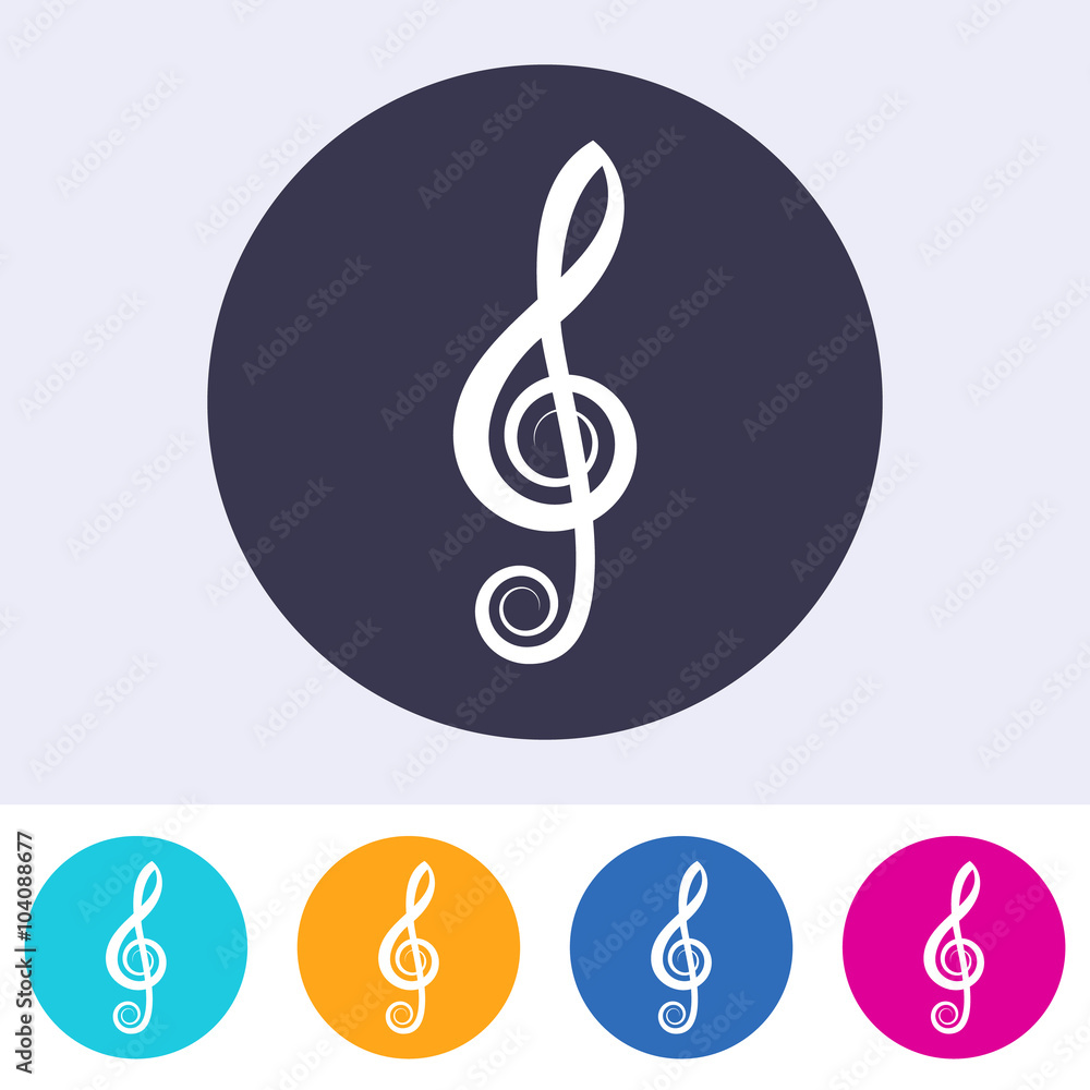 Fototapeta premium Vector treble clef icon