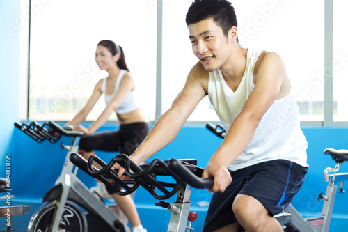 people working out in modern gym