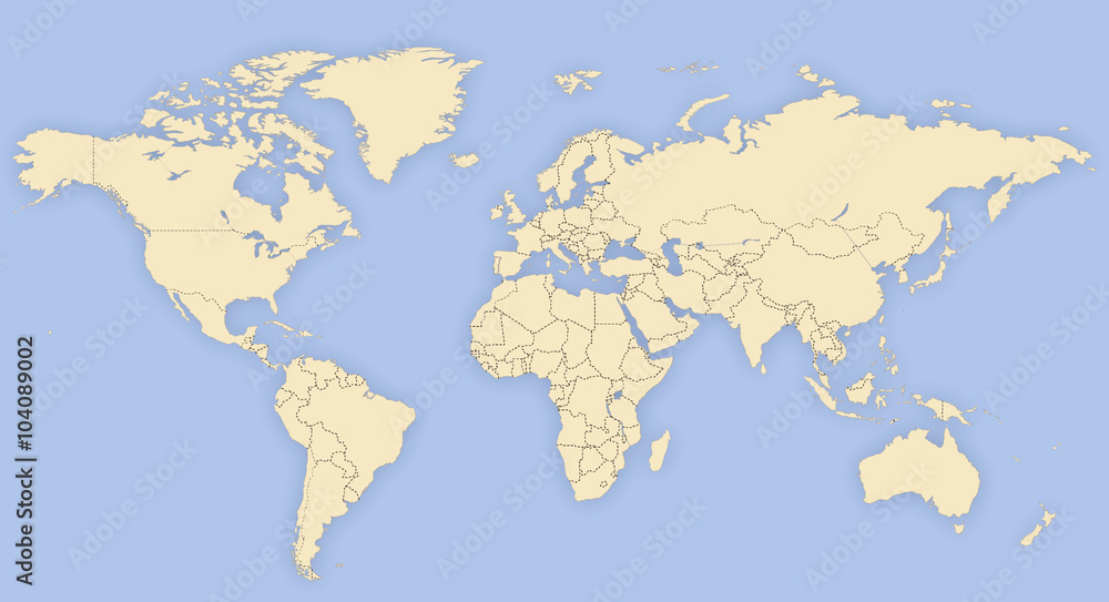 Vecteur Stock carte du monde world map planisphère | Adobe Stock