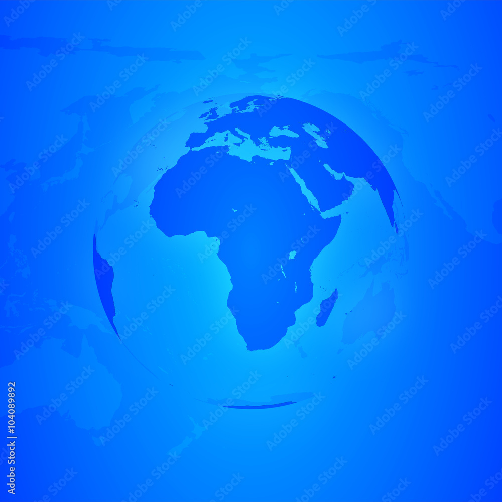 Obraz premium Blue World Globe. Europe and Africa.