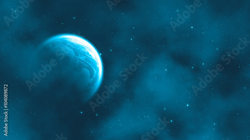 Fototapeta Naklejka Na Ścianę i Meble -  Planet on a starry background. 