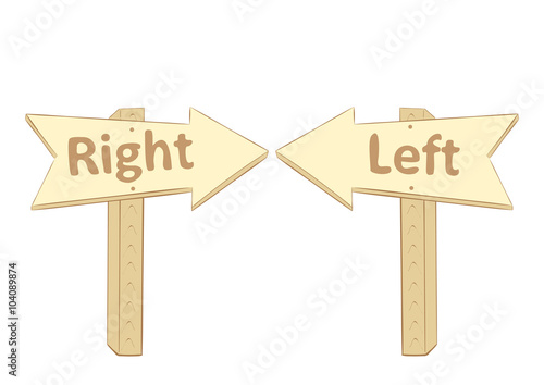 Road signs left right