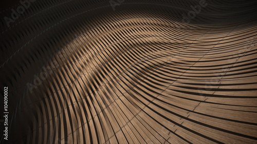 Wood weave 3D abstract background in perspective view