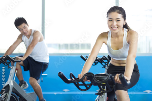 people working out in modern gym