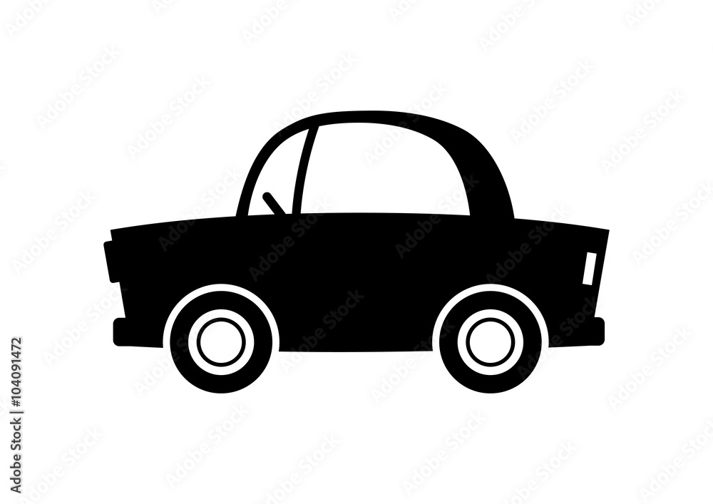 Black car icon on white background