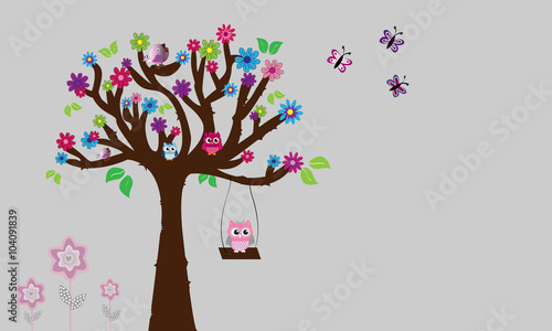 Árbol con búhos 3.