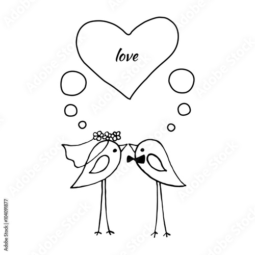 Cute birds wedding.