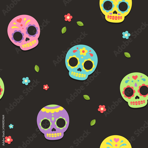 Mexican sugar skull pattern