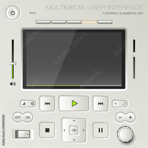 Multimedia user interface set - graphic design elements