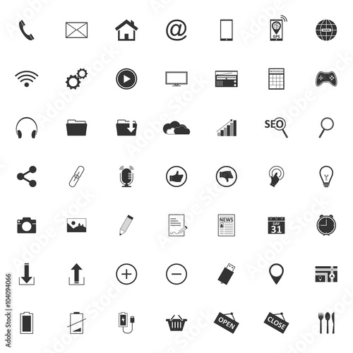 49 Different web vector icons.