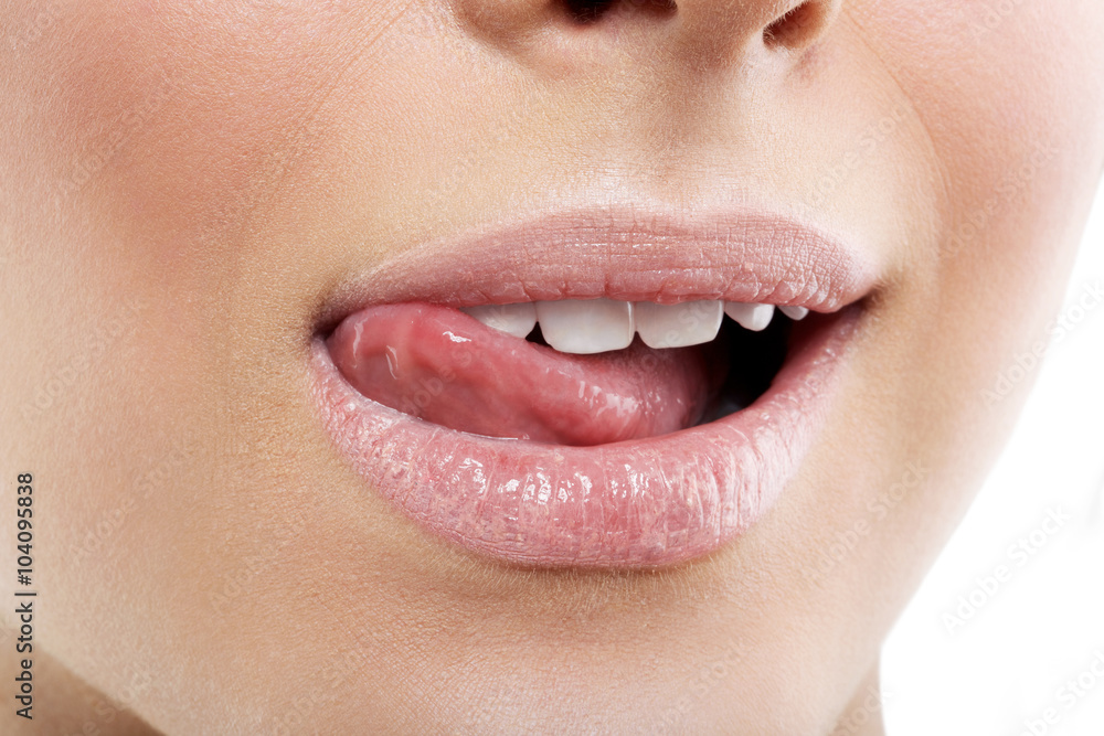 Obraz premium beautiful sexy lips and teeth