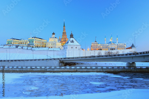 River Kazanka and Kremlin. Kazan, Tatarstan, Russia