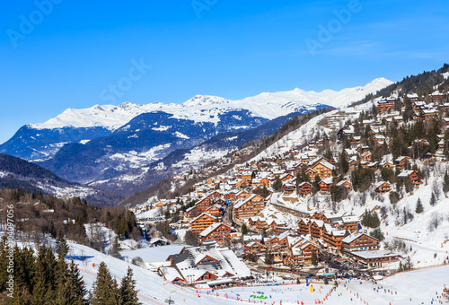 Ski resort of Meribel, France