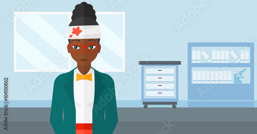 Woman with injured head.
