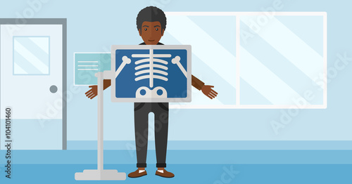 Patient during x-ray procedure.