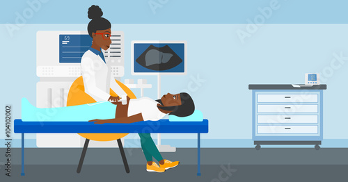 Patient under ultrasound examination.