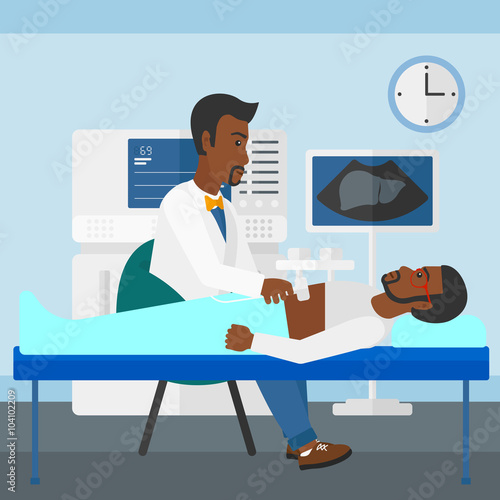 Patient under ultrasound examination.