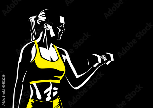 Women incinerate fat and build muscle with lifting dumbbell.