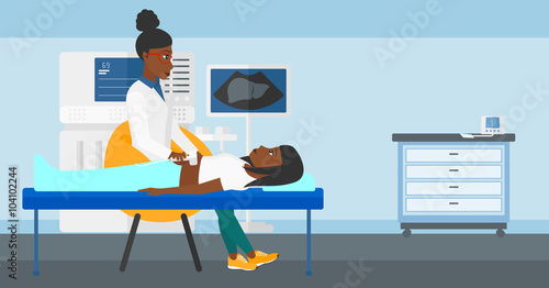 Patient under ultrasound examination.