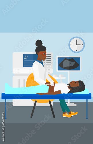 Patient under ultrasound examination.