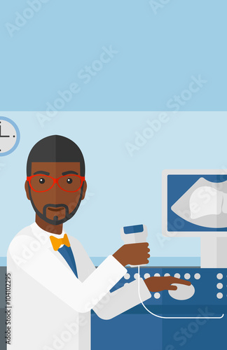 Male ultrasound specialist.