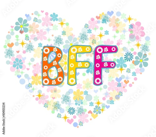 BFF. Best Friends Forever. Greeting card.