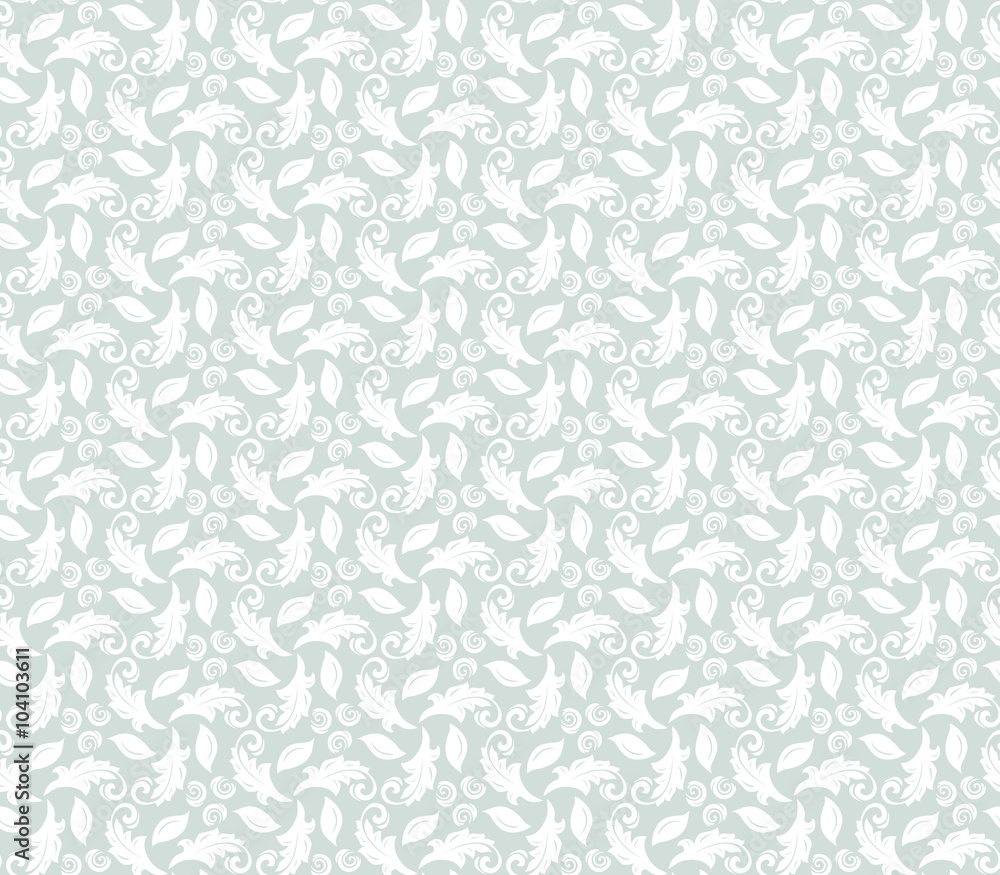 Floral vector light blue and white ornament. Seamless abstract classic pattern with flowers Floral vector light blue and white ornament. Seamless abstract classic pattern with flowers