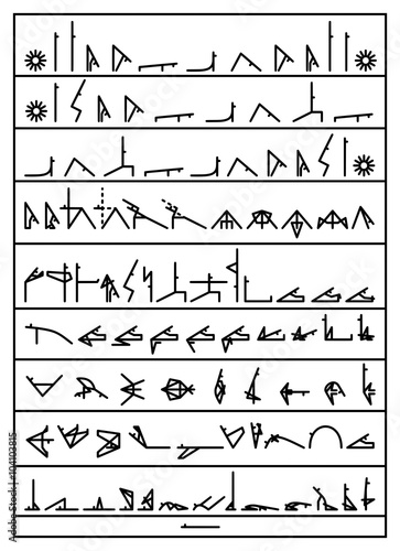 ashtanga yoga stick figure set