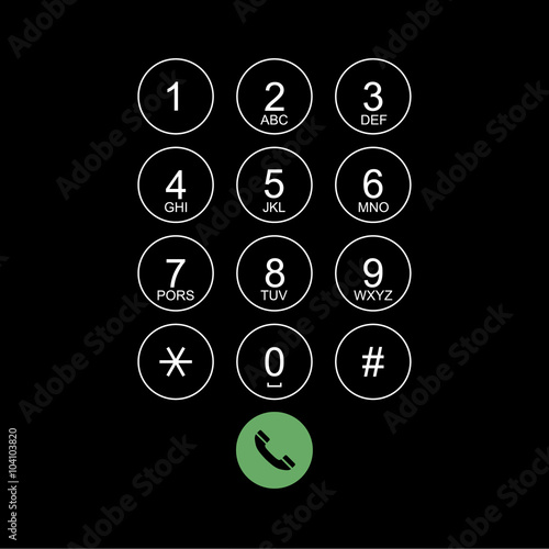 vector flat keypad for phone
