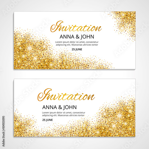 Gold wedding invitation 1