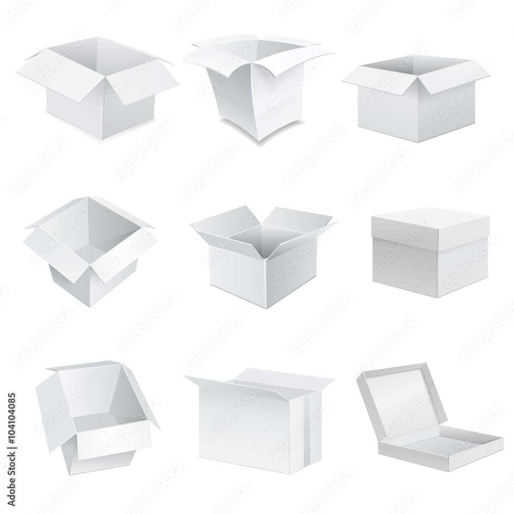 White boxes isolated on white. Vector White boxes isolated on white. Vector