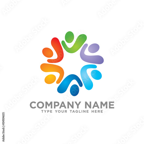 Social Team Network Logo design vector