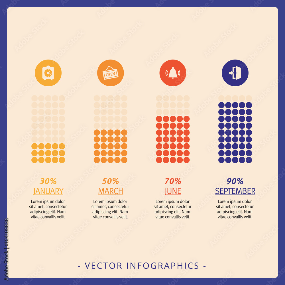 Four Column Chart Template Stock Vector | Adobe Stock