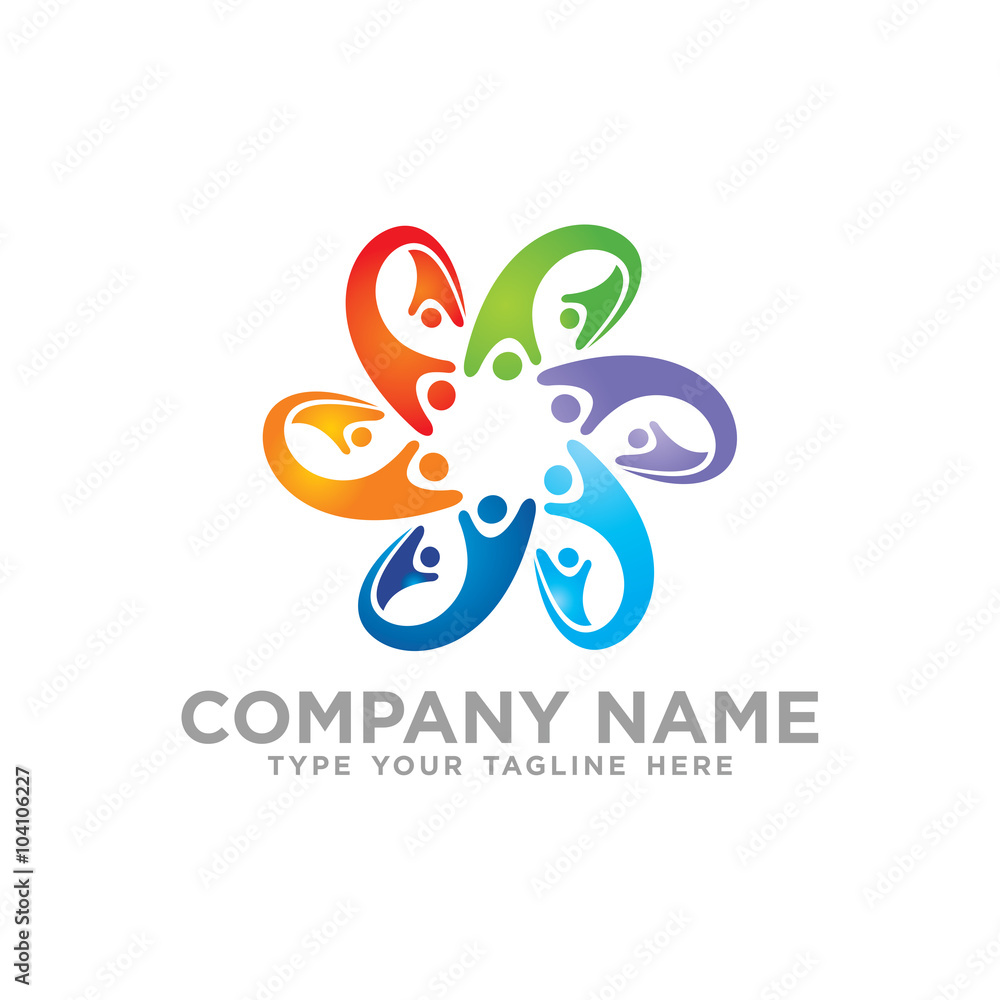 Social Network Team Partners Friends logo design vector Social Network Team Partners Friends logo design vector