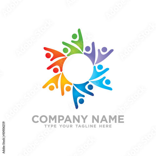 Social Network Team Partners Friends logo design vector